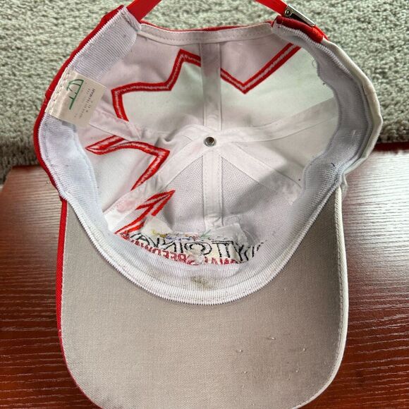 VINTAGE Daytona Speedway Hat Mens White Red Shark Tooth Strapback NASCAR 90s * - Picture 8 of 10